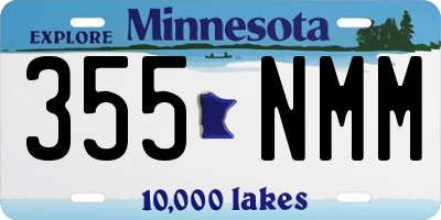 MN license plate 355NMM