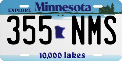 MN license plate 355NMS