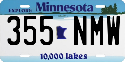 MN license plate 355NMW