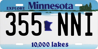 MN license plate 355NNI