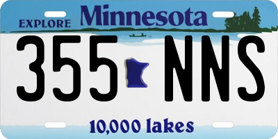 MN license plate 355NNS