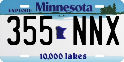 MN license plate 355NNX