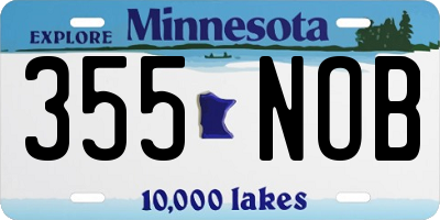 MN license plate 355NOB