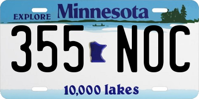 MN license plate 355NOC