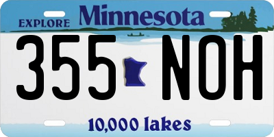 MN license plate 355NOH