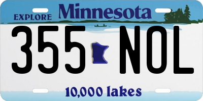 MN license plate 355NOL