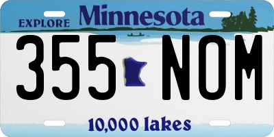MN license plate 355NOM