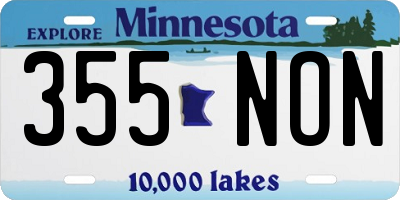 MN license plate 355NON