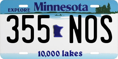 MN license plate 355NOS