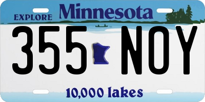 MN license plate 355NOY