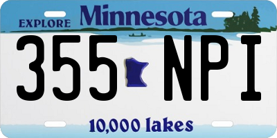 MN license plate 355NPI