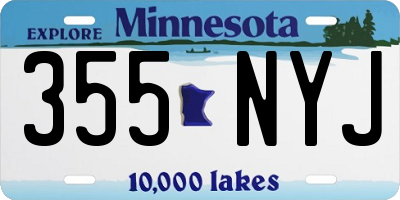 MN license plate 355NYJ