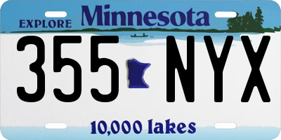 MN license plate 355NYX