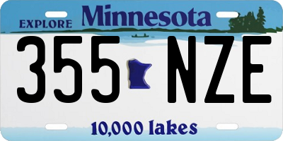 MN license plate 355NZE