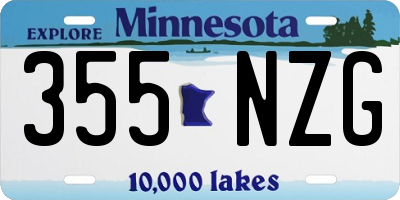 MN license plate 355NZG