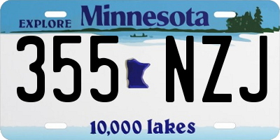 MN license plate 355NZJ