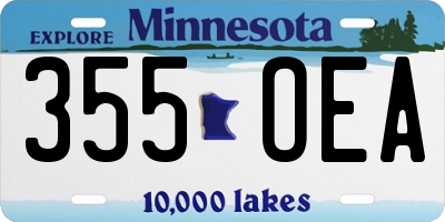 MN license plate 355OEA
