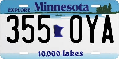 MN license plate 355OYA