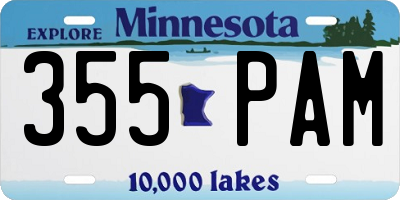 MN license plate 355PAM