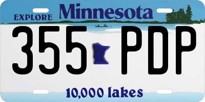 MN license plate 355PDP