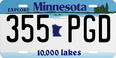 MN license plate 355PGD