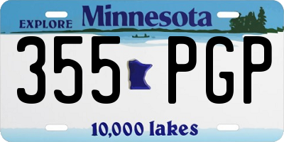 MN license plate 355PGP