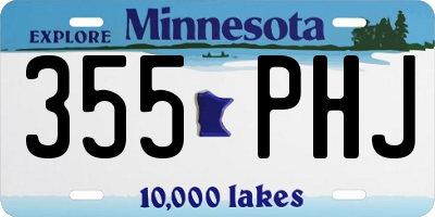 MN license plate 355PHJ