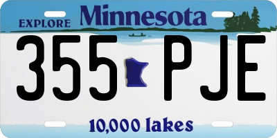 MN license plate 355PJE