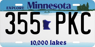 MN license plate 355PKC