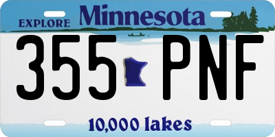 MN license plate 355PNF