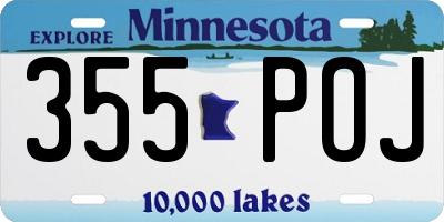 MN license plate 355POJ