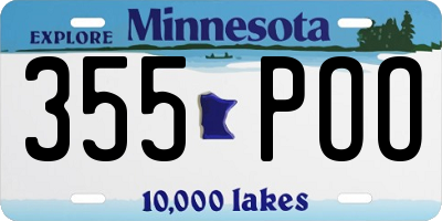 MN license plate 355POO