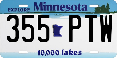 MN license plate 355PTW