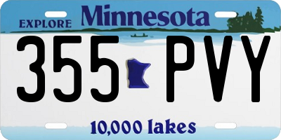 MN license plate 355PVY