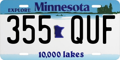 MN license plate 355QUF