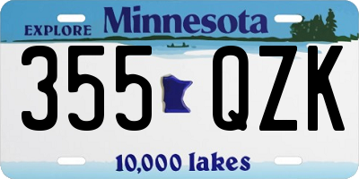 MN license plate 355QZK