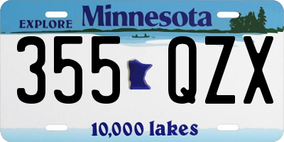MN license plate 355QZX