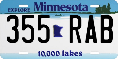 MN license plate 355RAB