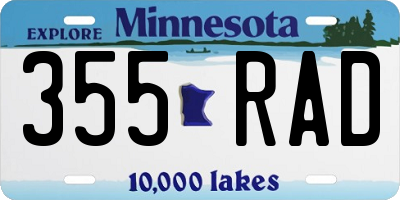 MN license plate 355RAD