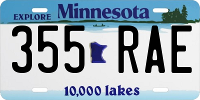 MN license plate 355RAE