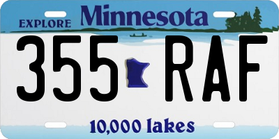 MN license plate 355RAF