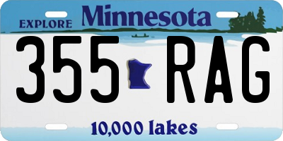 MN license plate 355RAG
