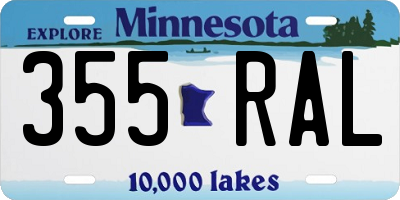 MN license plate 355RAL