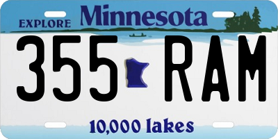 MN license plate 355RAM