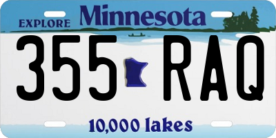MN license plate 355RAQ