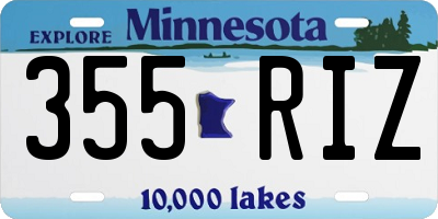 MN license plate 355RIZ