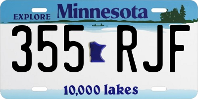 MN license plate 355RJF