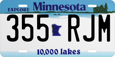 MN license plate 355RJM
