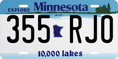 MN license plate 355RJO