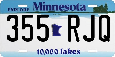 MN license plate 355RJQ